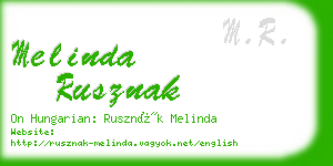 melinda rusznak business card